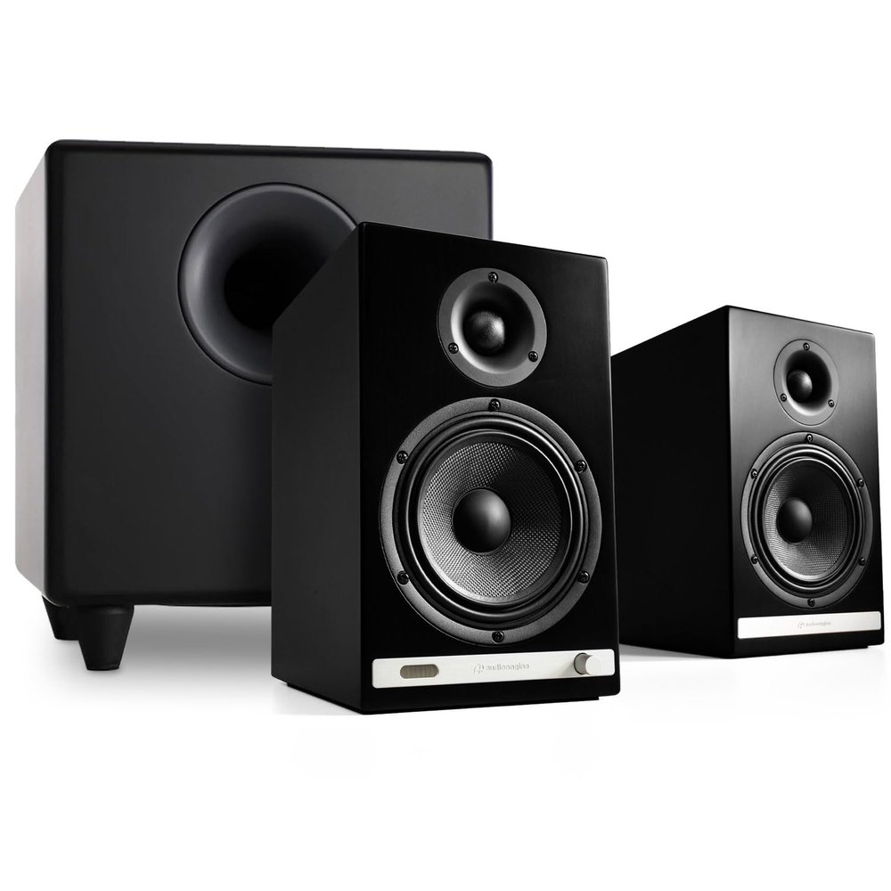 Audioengine HD6 Premium Powered Bookshelf Speakers | 150W Audiophile-Grade Bluetooth 5.0 Speakers with aptX HD | 24-Bit DAC | Real Wood Veneer