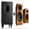 Audioengine P4 Bamboo Passive Bookshelf Speakers and S8 Black Subwoofer view 1