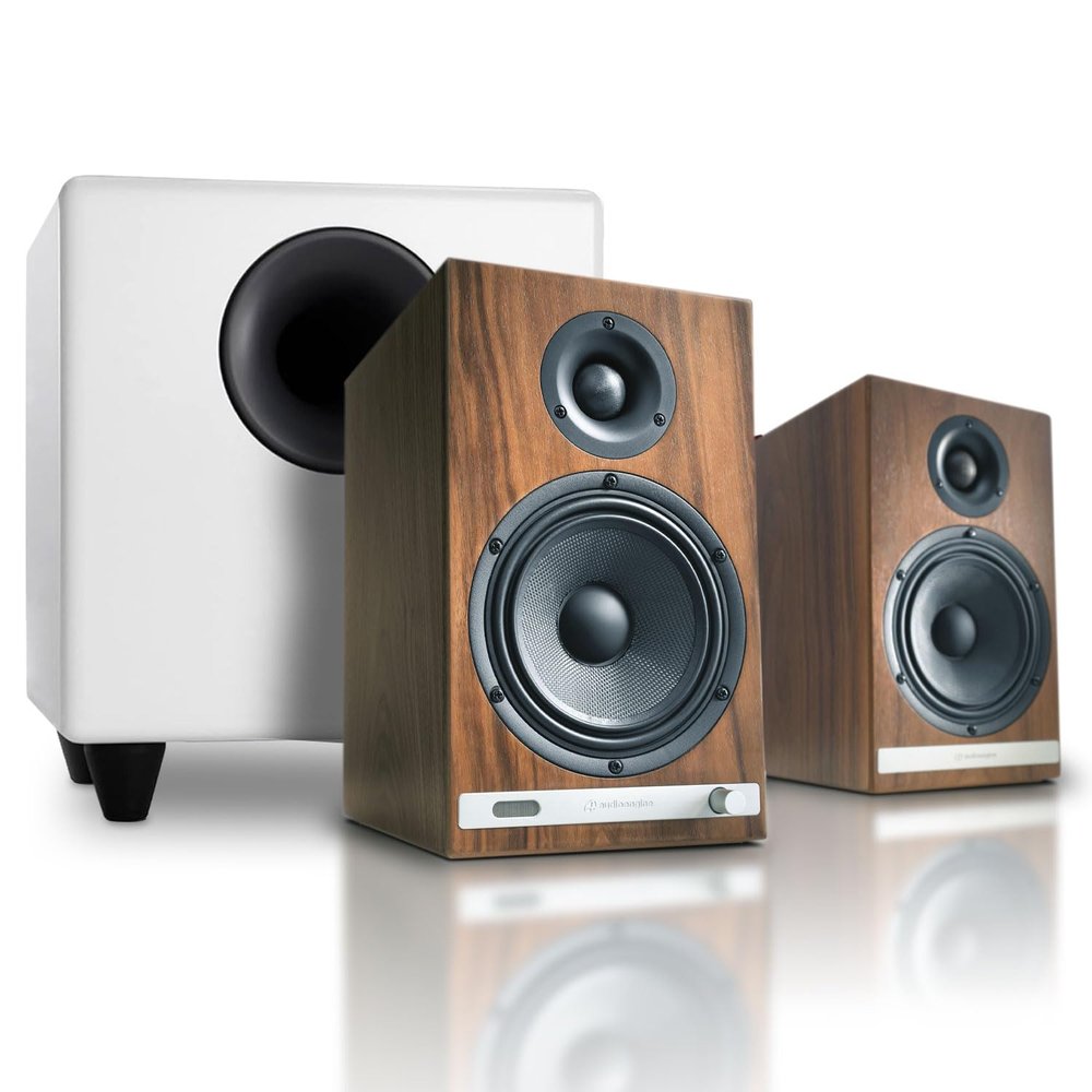 Audioengine HD6 Premium Powered Bookshelf Speakers | 150W Audiophile-Grade Bluetooth 5.0 Speakers with aptX HD | 24-Bit DAC | Real Wood Veneer