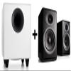 Audioengine P4 Black Passive Bookshelf Speakers and S8 White Subwoofer view 1