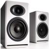 Audioengine P4 White Passive Bookshelf Speakers and S8 White Subwoofer view 2