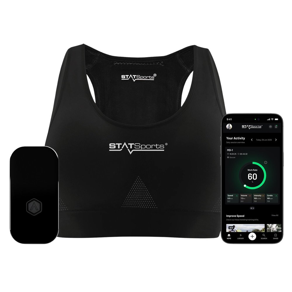 STATSports Academy Womens GPS Soccer Tracker Vest - Advanced All-in-One Sports Tracker with Drills, Coaching & Nutrition - Tracks 24 Key Metrics - Soccer GPS Vest Used by Pro Female Players, Adult M