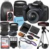 Canon EOS 2000D / Rebel T7 DSLR Camera with EF-S 18-55mm Lens + SanDisk 32GB Card Tripod Case Wideangle Lenses ZeeTech Accessory Bundle (20pc Bundle) (18-55MM, Card) Black (Renewed) view 1