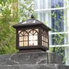 CHENKUI Post Light Standards Waterproof Post Cap Light Modern Exterior Post Top Lantern with Photocell Sensor with Seeded Glass Pier Mount Black Pillar Light for Fence Deck Garden and Patio Posts view 3
