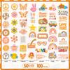 100 Pcs Groovy Boho Hippie Stickers, Boho Rainbow Daisy Flower Stickers, for Water Bottle, Srapbook, Laptop, Phone Case, Teens Girls Adults Hippie Decor Present view 3