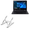 BoxWave Stand and Mount Compatible with Acer TravelMate Spin B3 (TMB311RN-31) - Compact QuickSwitch Stand, Portable Multi Angle Viewing Foldable Riser - Metallic Silver view 1