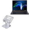 BoxWave Stand and Mount Compatible with Acer TravelMate Spin P6 (TMP614RN-52) - Executive VersaView Laptop Stand, Ergonomic Adjustable Viewing Angle Metallic Riser - Metallic Silver view 1