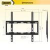ProMounts Fixed TV Wall Mount, Low Profile Mount for Most 32" to 65" Screens, Wall Mount Bracket Max VESA 400X400mm Up to 100lbs, Fits 16"-18"-24" Studs, Low Profile TV Mount Sits 1.1" from The Wall view 3