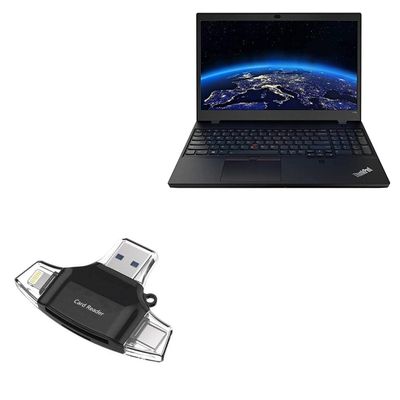 BoxWave Smart Gadget Compatible with Lenovo ThinkPad P15v (21D8) - AllReader SD Card Reader, microSD Card Reader SD Compact USB - Jet Black