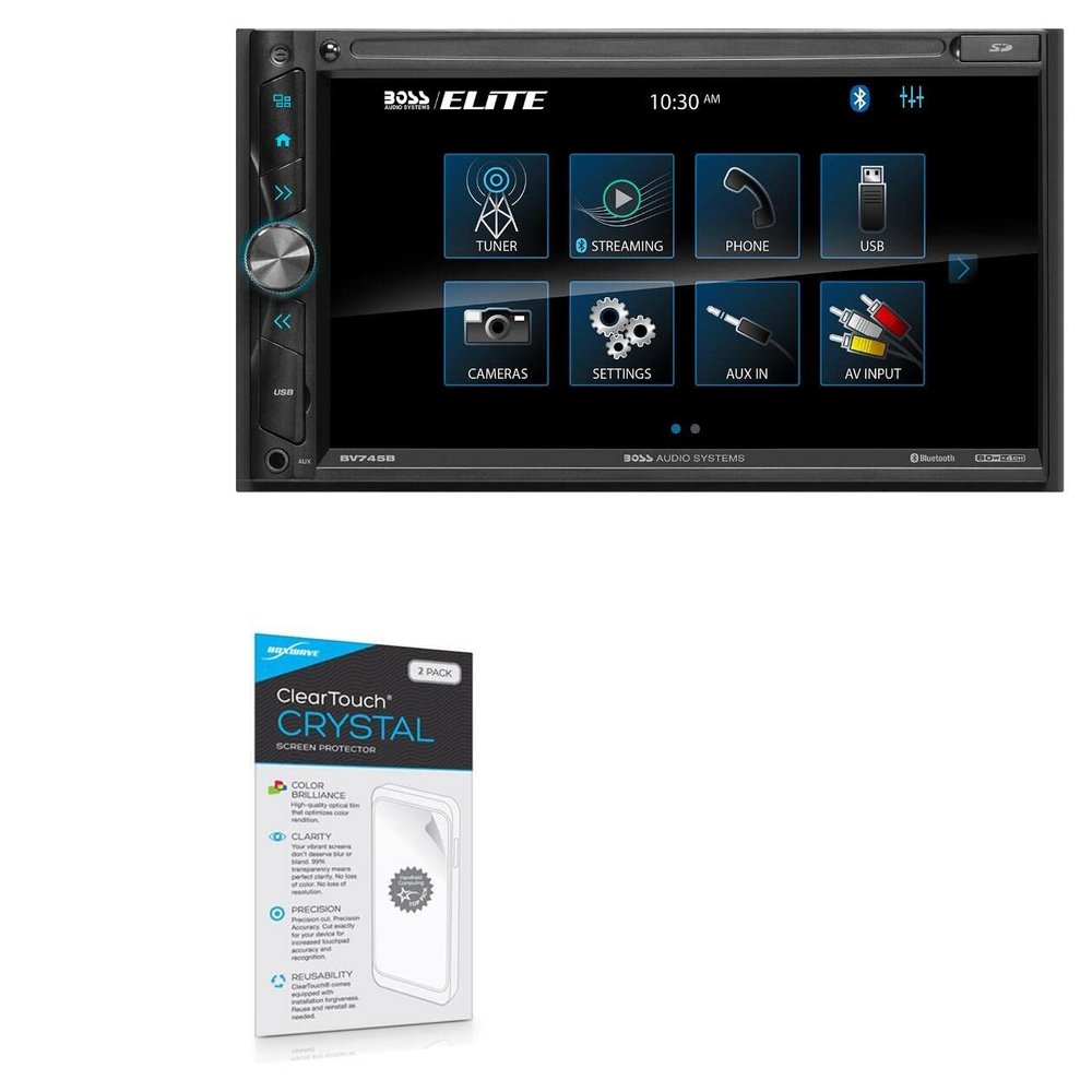 BoxWave Screen Protector Compatible with BOSS Audio BV745B - ClearTouch Crystal (2-Pack), HD Film Skin - Shields from Scratches