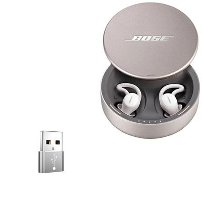BoxWave Adapter Compatible with Bose Sleepbuds II - USB-A to C PortChanger (5-Pack), Type-C OTG Convert Charging Data Adapter - Metallic Silver