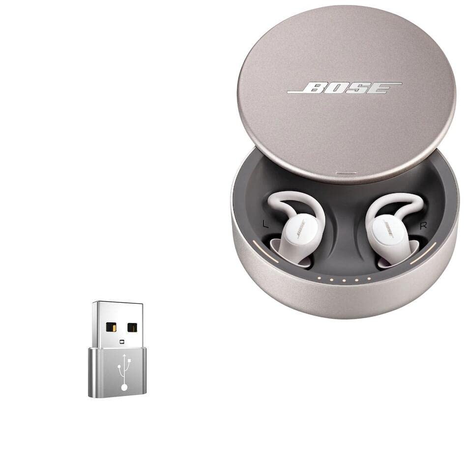 BoxWave Adapter Compatible with Bose Sleepbuds II - USB-A to C PortChanger (5-Pack), Type-C OTG Convert Charging Data Adapter - Metallic Silver