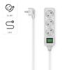 Hama 3-Way Power Strip with Switch, 1.4 m (Power Strip with Switch, 3-Way Power Strip, 3-Way Multiple Socket, Multiple Plug, with Touch Protection, Illuminated Switch, 45) White view 2