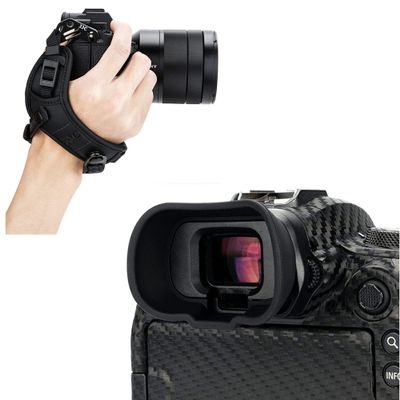 R6 R5 R5C Eyecup + Camera Hand StrapExtended Camera Eye Cup with Camera Hand Strap for Canon EOS R6 R5 R5C Camera