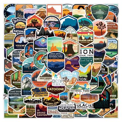 100 Pieces National Park Waterproof Vinyl Travel Sticker Decals, Outdoor Adventure Hiking Nature Camping Wilderness Stickers for Water Bottle Laptop Car Bumper Luggage Phone Case Bike (Park Theme)