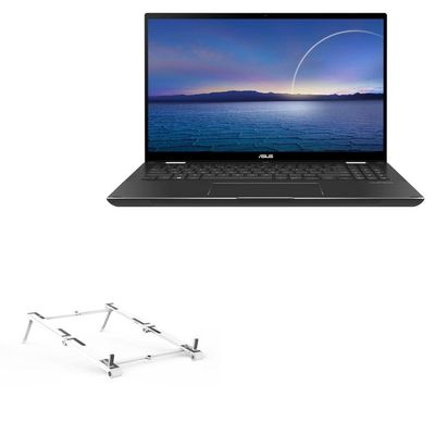 BoxWave Stand and Mount Compatible with ASUS ZenBook Flip 15 (Q538) - Pocket Aluminum Stand 3-in-1, Portable Multi Angle Viewing Riser - Metallic Silver