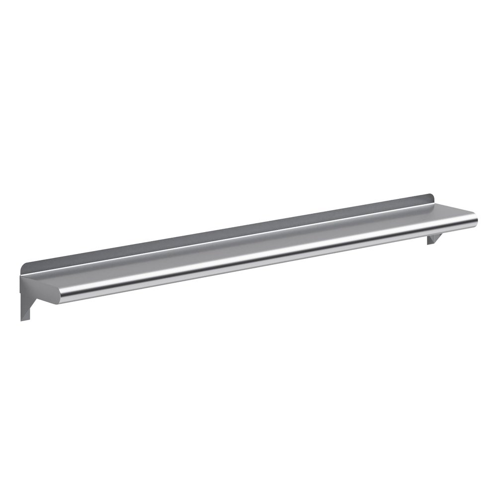 AmGood 6 in. x 48 in. Stainless Steel Wall Mount Shelf - NSF Certified, Commercial Grade, 18-Gauge - Holds up to 130 lbs, with Backsplash & Bullnose Edge for Restaurant, Kitchen, Garage & Utility Room