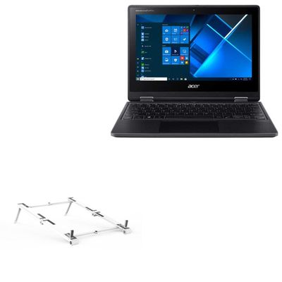 BoxWave Stand and Mount Compatible with Acer TravelMate Spin B3 (TMB311RN-31) - Pocket Aluminum Stand 3-in-1, Portable Multi Angle Viewing Riser - Metallic Silver