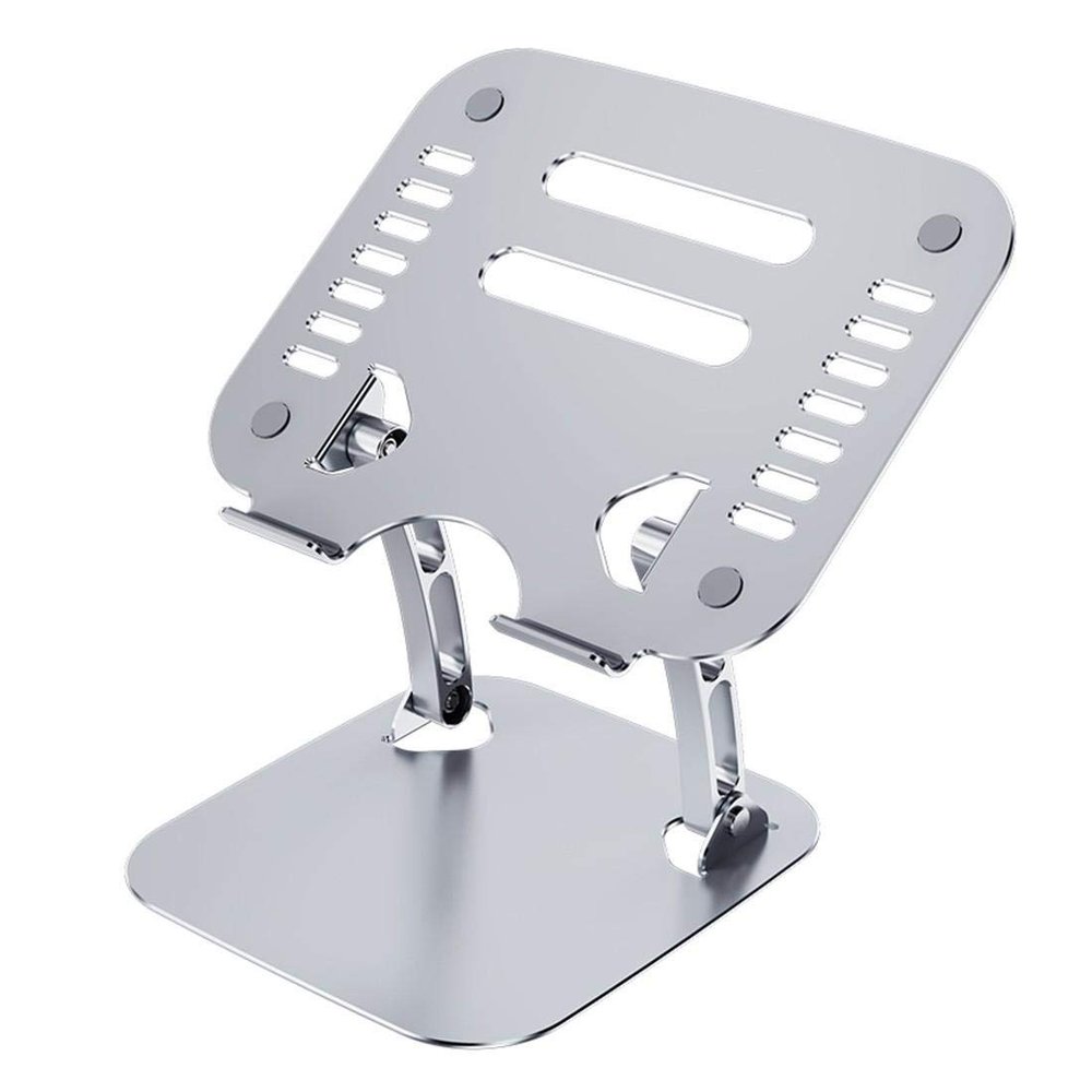 BoxWave Stand and Mount Compatible with Samsung Galaxy Book2 360 (13.3 in) - Executive VersaView Laptop Stand, Ergonomic Adjustable Viewing Angle Metallic Riser - Metallic Silver