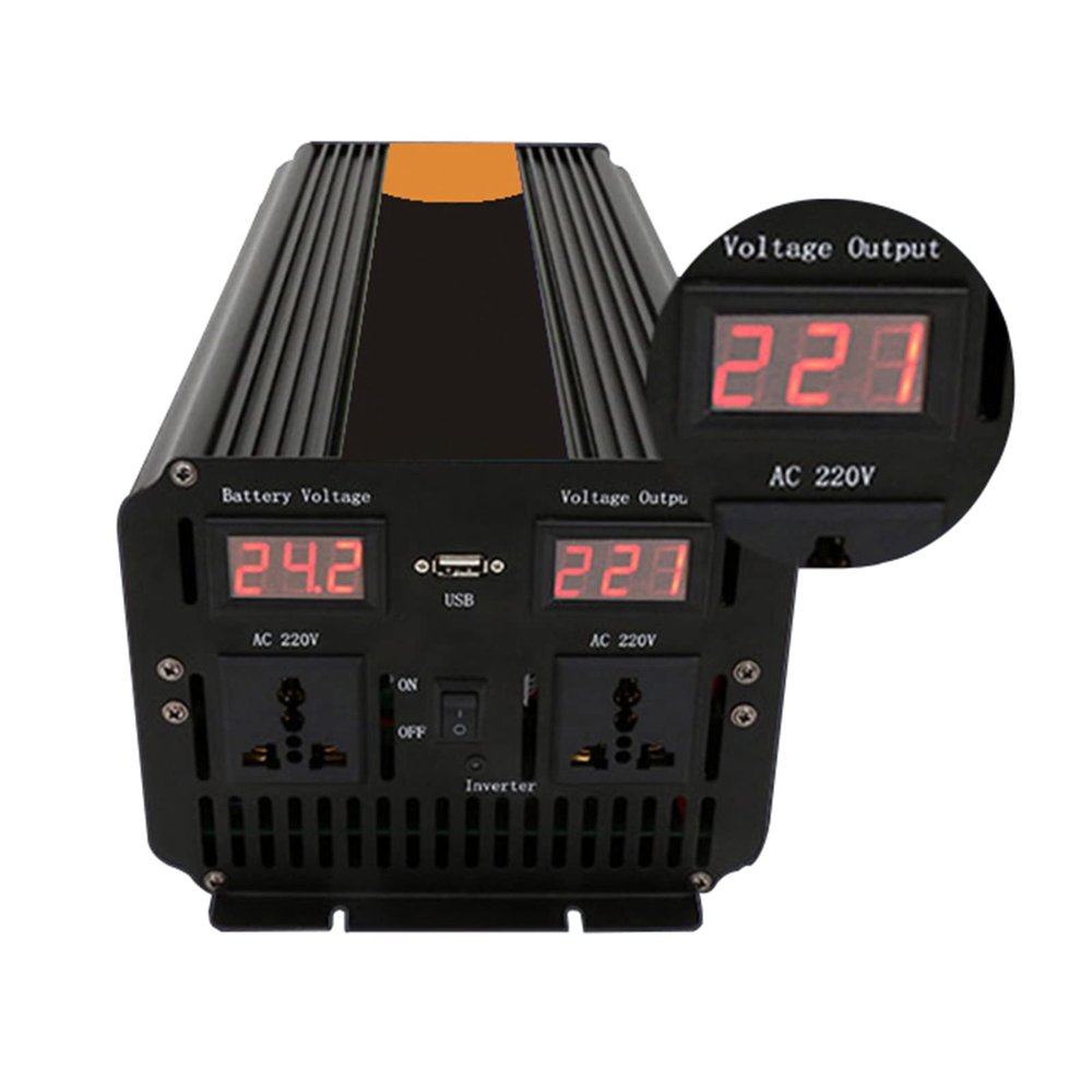 TOOJUN Car Converter Power Inverter Modified Sine Wave 2500W/3000W Inverter 12V DC to 220V AC Transformer with LCD Display, Easy to Use,2500W-48V/220V