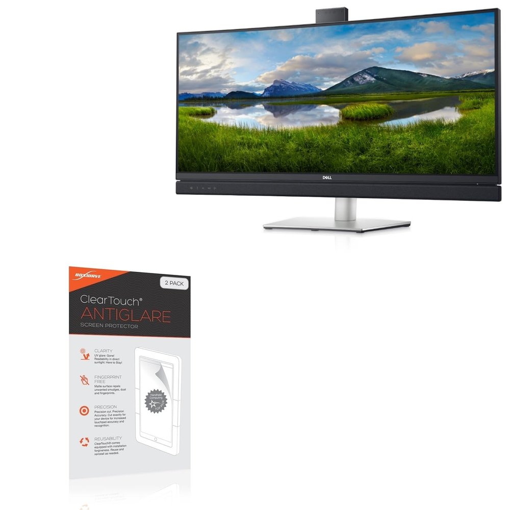 BoxWave Screen Protector Compatible with Dell 34 Curved Video Conferencing Monitor (C3422WE) - ClearTouch Anti-Glare (2-Pack), Anti-Fingerprint Matte Film Skin