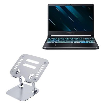 BoxWave Stand and Mount Compatible with Acer Predator Helios 300 (PH315-53) - Executive VersaView Laptop Stand, Ergonomic Adjustable Viewing Angle Metallic Riser - Metallic Silver