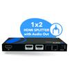 OREI 8K HDMI Splitter 1 X 2, Duplicate with Audio Extractor UltraHD Supports Upto 4K @ 120Hz IR EDID HDCP 2.3 - (BK-102A) (1x2 - Audio Out) view 2