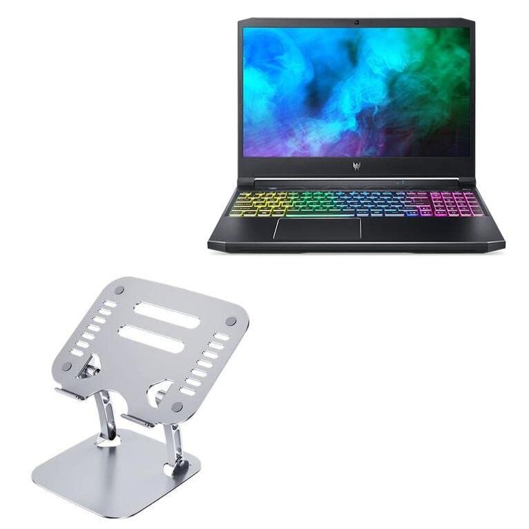 BoxWave Stand and Mount Compatible with Acer Predator Helios 300 (PH315-54) - Executive VersaView Laptop Stand, Ergonomic Adjustable Viewing Angle Metallic Riser - Metallic Silver