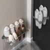 Double Layer Slipper Stand, Shoe Rack, Bathroom Towel Holder Storage Organizer, Pot Cover Rack, Multifunctional Door Shoe Hangers, Wall Mounted (Size : 80 * 6 * 13cm) view 3