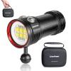 LetonPower Diving Flashlight, L24 12000Lumens Dive Light,100m Underwater Video Light, Scuba Dive Lights, Underwater flashlights with Type-C Charging for Professional Under Water Sports view 1