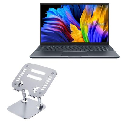 BoxWave Stand and Mount Compatible with ASUS ZenBook Pro 15 (UM535) - Executive VersaView Laptop Stand, Ergonomic Adjustable Viewing Angle Metallic Riser - Metallic Silver