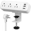 Desk Clamp Power Strip with USB C, 3 Outlets Desktop Mount Power Station with 6.5 ft Plug Extension Cord, White view 1