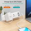 Desk Clamp Power Strip with USB C, 3 Outlets Desktop Mount Power Station with 6.5 ft Plug Extension Cord, White view 3
