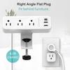 Desk Clamp Power Strip with USB C, 3 Outlets Desktop Mount Power Station with 6.5 ft Plug Extension Cord, White view 4