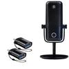 BoxWave Cable Compatible with Elgato Wave:1 - USB-C to A PortChanger (2-Pack), USB Type-C OTG USB Portable Keychain - Slate Black view 1