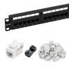 iwillink 24 Port Patch Panel and Cat6 Keystone Jack RJ45 Keystone Jack 25-Pack and Keystone Punch-Down Stand view 1