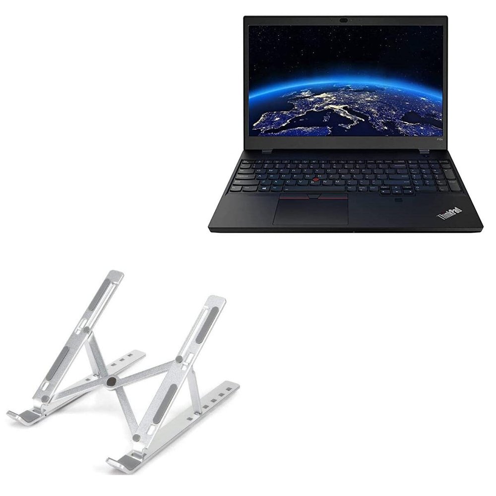 BoxWave Stand and Mount Compatible with Lenovo ThinkPad P15v (21D8) - Compact QuickSwitch Stand, Portable Multi Angle Viewing Foldable Riser - Metallic Silver