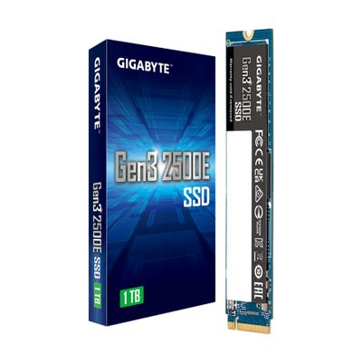 GIGABYTE Gen3 2500E SSD 1TB NVMe M.2 Internal Solid State Hard Drive with Read Speed Up to 2400MB/s, Write Speed Up to 1800 MB/s, Host Memory Buffer Supported, (G325E1TB)