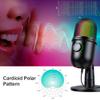 Andoer RGB Condenser Microphone USB Cardioid Microphone with Colorful Luminous Effect Real Time Mute One Button Monitoring with Desktop Microphone Stand for Laptop Live view 2