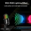Andoer RGB Condenser Microphone USB Cardioid Microphone with Colorful Luminous Effect Real Time Mute One Button Monitoring with Desktop Microphone Stand for Laptop Live view 4