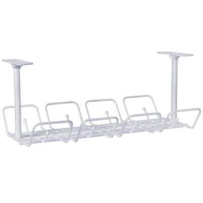Zerodeko 1set under Desk Cable Organizer Rack Non-punching Wire Storage Basket Compact Design for Kitchen