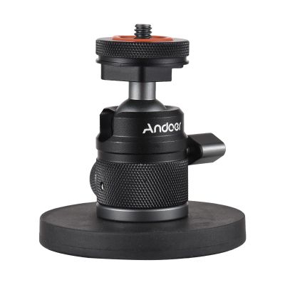Andoer Double Use Mini Spherical Head Adapter 1/4 Inch Screw Connection and Cold Slide Aluminum Alloy 360 Swivel with Large Magnetic Base Capacity