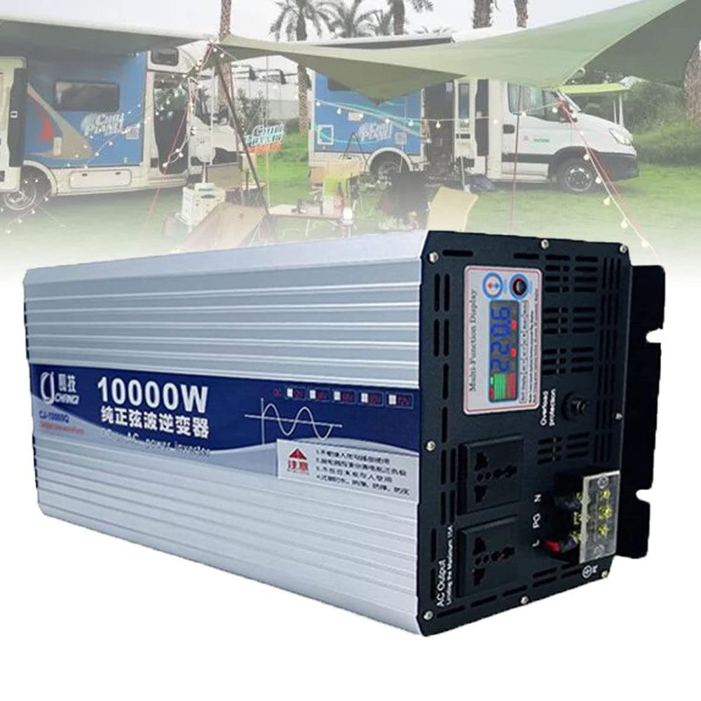 ELBLUS 6000W 8000W 10000W 12000W Pure Sine Wave Inverter Charger,12V/24V/48V/60V/72V DC to AC 120V 240V Power Inverter,for Home RV Trucks Car Emergency,10000W-24Vto220V