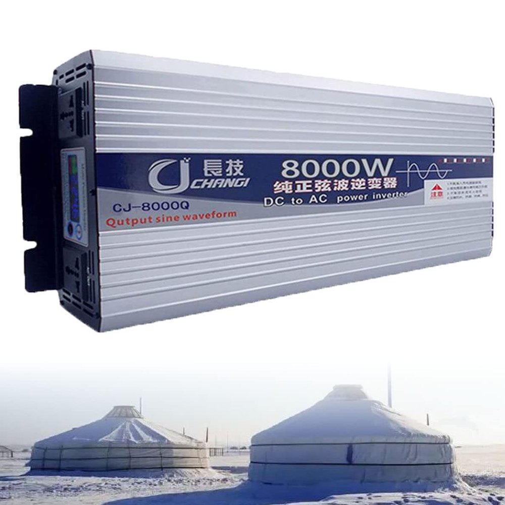 ELBLUS 6000W 8000W 10000W 12000W Pure Sine Wave Inverter 12V/24V/48V/60V/72V DC to 110V/120V AC Power Converter with LCD Display 2 AC Outlets Car Power,8000W-48Vto220V
