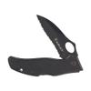 ARIAT Engraved Shield Text Logo Serrated Blade Folding Knife, Black, 3" Blade (Medium) view 1
