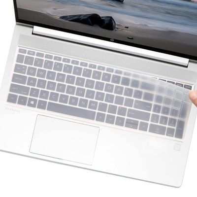 UUONDO Keyboard Cover Skin for 15.6" HP ProBook 450/455 G8/G9/ProBook 650 G8/450 G10/455 G10 Laptops, Clear Silicone, Dust-Proof, Scratch Resistant