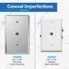 LIDER Reflective Acrylic 0.406" Diameter Hole Phone Cable Wall Plate, Mirrored Cable Plate, Acrylic Glass, Oversized 1-Gang 5.25" x 3.44", LWP-41O-ASV5P, Silver view 2
