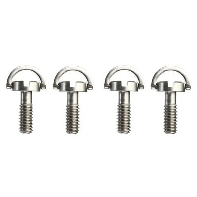 TEHAUX 2sets D-Ring Screw Camera Stainless Steel D-Ring Flat Head Slot Screw Action Camera Mount Adapter Tripod Quick Release 2pcs*2