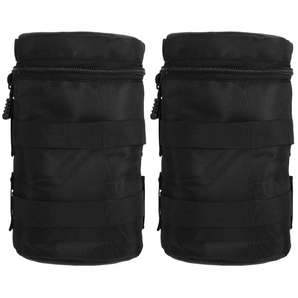 Mobestech 2pcs Lens Bag Camera Lens Pouch Zipper Case Protective Bag Camera Accessories