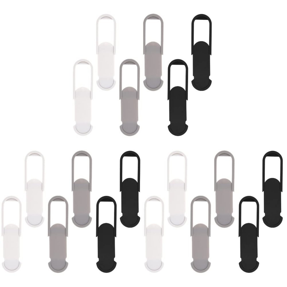 SOLUSTRE 18pcs Protective Webcam Cover Privacy Screen for Laptop Desktop Phone Easy Open Close Black